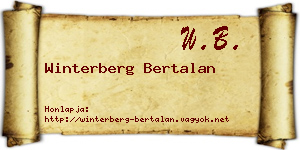 Winterberg Bertalan névjegykártya