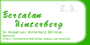 bertalan winterberg business card